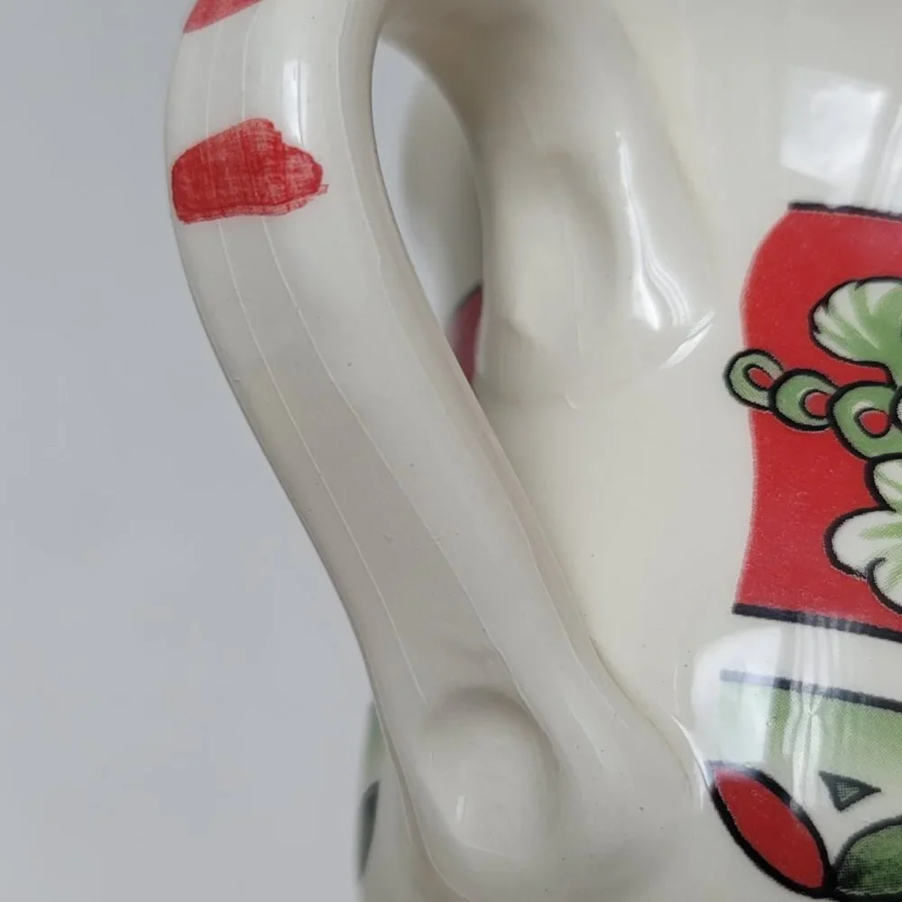 Sur La Table La Rossa Footed Red Green Ceramic Made in Italy Coffee Cup Mug 15oz